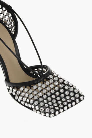 Rhinestoned WEB SPARKLE Mesh Pumps 10cm