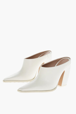 Leather Mules TEX with 10cm Covered Heel