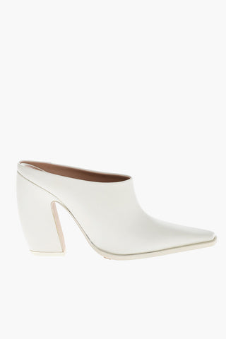 Leather Mules TEX with 10cm Covered Heel