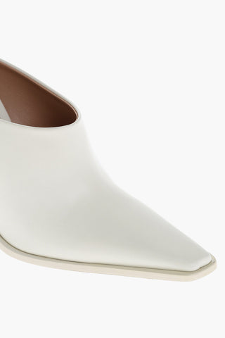 Leather Mules TEX with 10cm Covered Heel