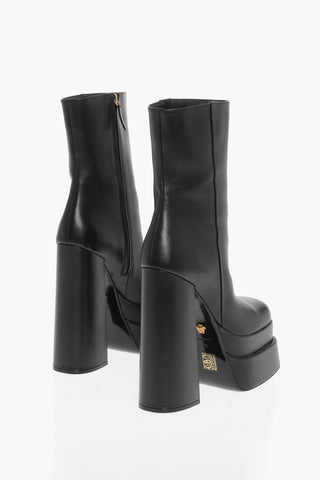 Leather HYPER Platform Booties with Inner Zip 16cm