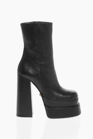 Leather HYPER Platform Booties with Inner Zip 16cm