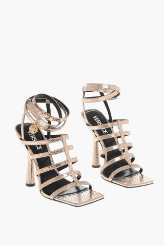 Python Printed Lamè Leather with Covered Heel 11cm