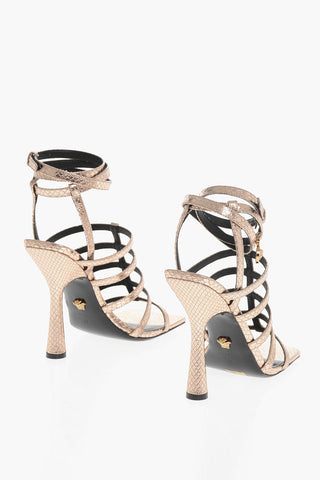 Python Printed Lamè Leather with Covered Heel 11cm