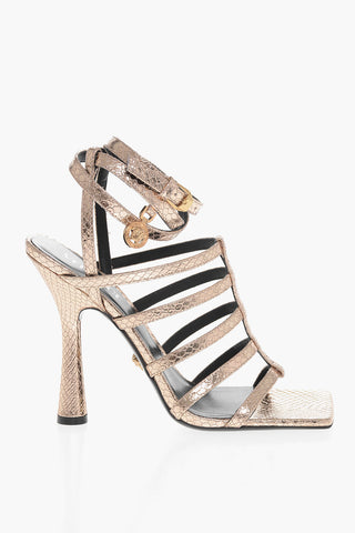 Python Printed Lamè Leather with Covered Heel 11cm