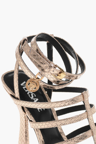Python Printed Lamè Leather with Covered Heel 11cm
