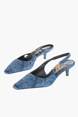 Slingbacks MEDUSA in Denim 5cm