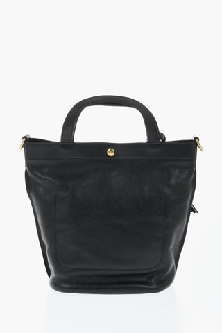 Textured Leather Bucket Bag