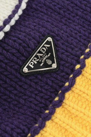 Wool and Cashmere Beanie with Embossed Logo