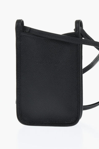 Solid Color Textured Leather Shoulder Mini Bag
