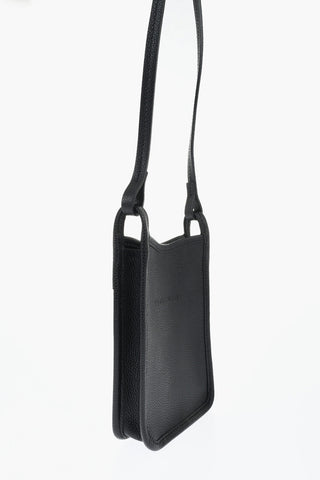 Solid Color Textured Leather Shoulder Mini Bag