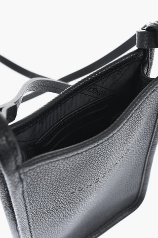 Solid Color Textured Leather Shoulder Mini Bag