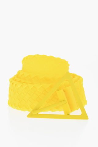 Braided Rubber Belt with Triangle Buckle 35mm