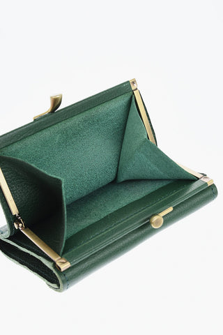 Solid Color Textured Leather Wallet with Clic-Clac Closure