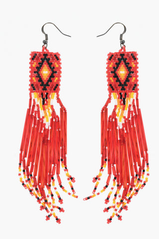 Glass Beads NAVAJP Hoop Earrings with Sterling Silver Hook