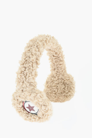 DIORALPS Solid Color Faux Fur Earmuff with Logoed Detail
