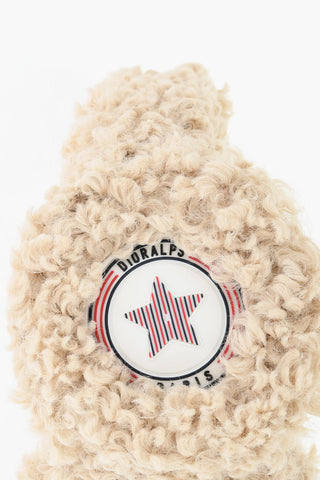 DIORALPS Solid Color Faux Fur Earmuff with Logoed Detail