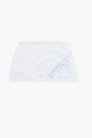 Cotton Blanket with One Side in Toile de Jouy Pattern