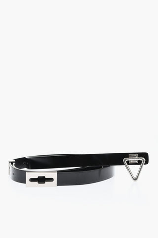 Brushed Leather Adjustable Belt with Triangle Buckle 20mm