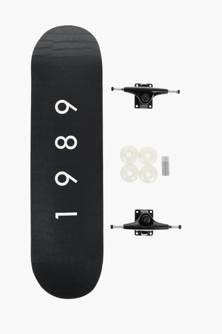 Printed Logo and Leather Details Skateboard