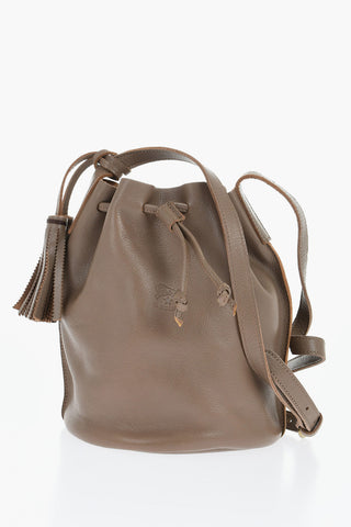 Textured Leather Bucket Bag