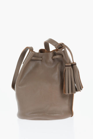 Textured Leather Bucket Bag