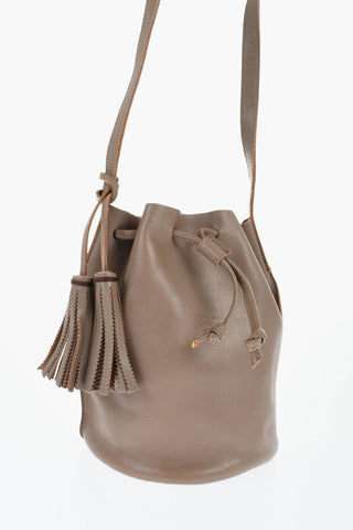 Textured Leather Bucket Bag