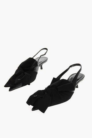 Slingbacks CHEMISE in Tessuto con Fiocco Frontale 4cm