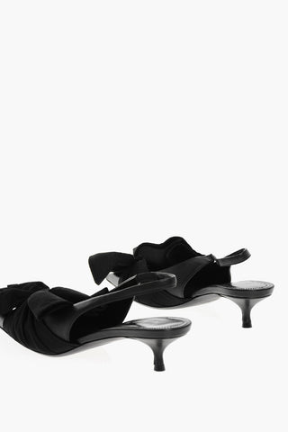 Slingbacks CHEMISE in Tessuto con Fiocco Frontale 4cm