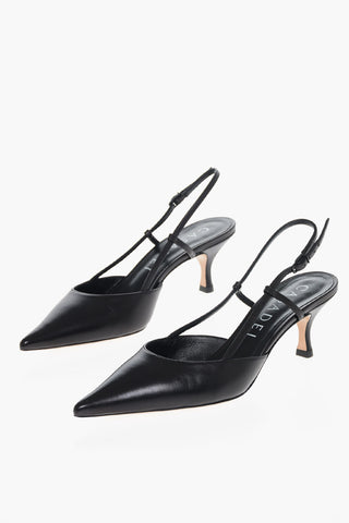 Point Toe MINORCA Leather Slingbacks 6cm