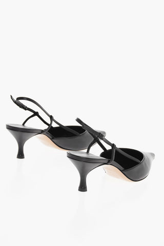 Point Toe MINORCA Leather Slingbacks 6cm