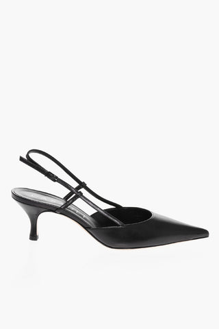Point Toe MINORCA Leather Slingbacks 6cm