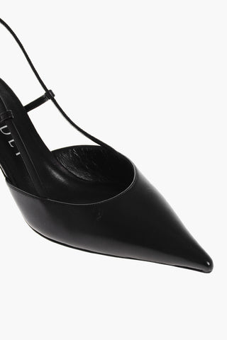 Point Toe MINORCA Leather Slingbacks 6cm