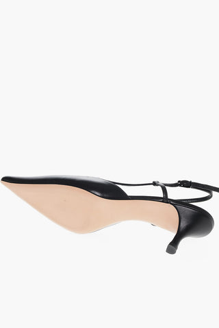 Point Toe MINORCA Leather Slingbacks 6cm