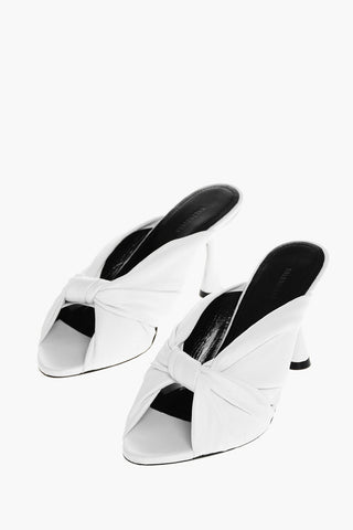Knotted Design DRAPY Leather Mules 8cm