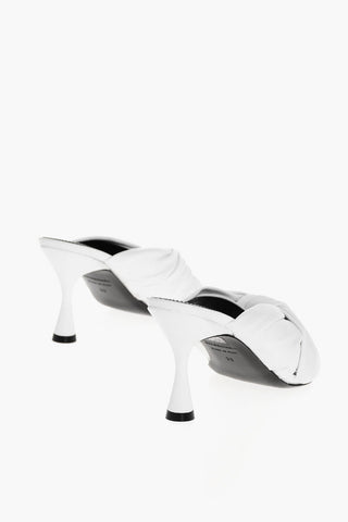 Knotted Design DRAPY Leather Mules 8cm