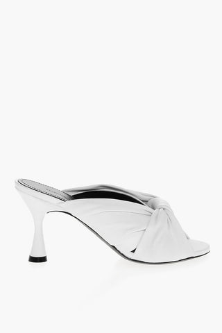 Knotted Design DRAPY Leather Mules 8cm