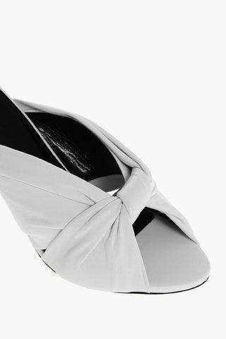 Knotted Design DRAPY Leather Mules 8cm