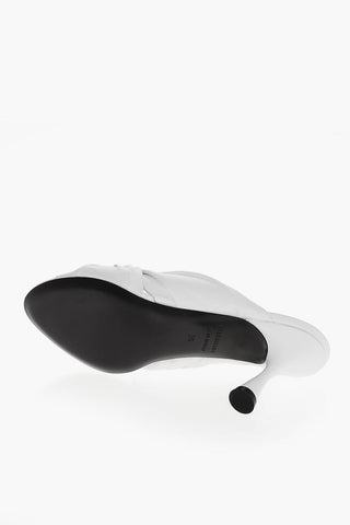 Knotted Design DRAPY Leather Mules 8cm
