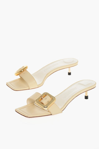 Leather REGALO Sandals with Chunky Buckle 3cm