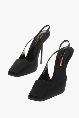 Crepe Fabric Slingbacks with Stiletto Heel 11cm