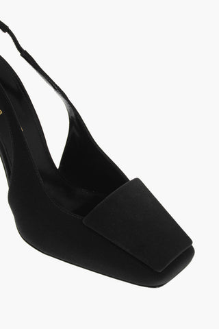 Crepe Fabric Slingbacks with Stiletto Heel 11cm
