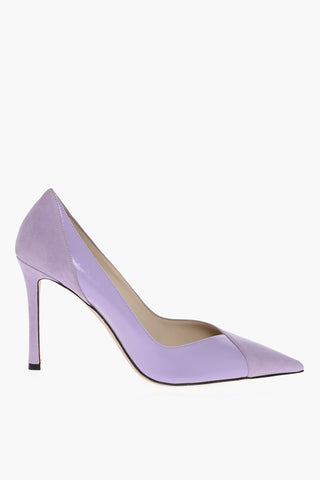 Suede CASS Pumps with Patent Leather Insert 10cm