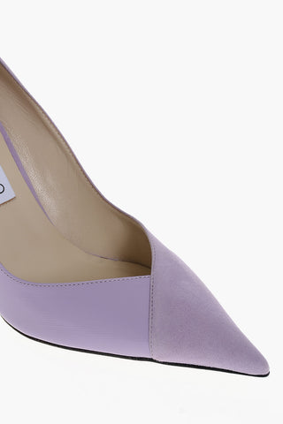 Suede CASS Pumps with Patent Leather Insert 10cm