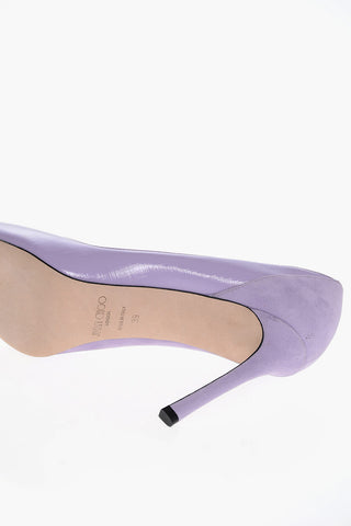 Suede CASS Pumps with Patent Leather Insert 10cm