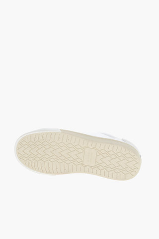 Monochrome Leather Sneakers with Rubber Toe