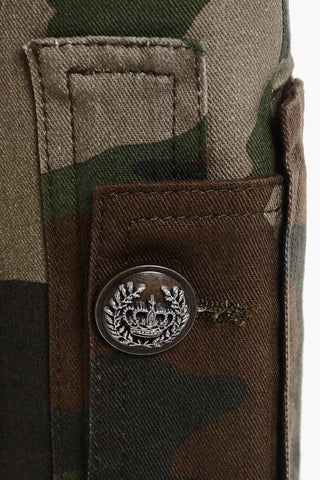 Camouflage Denim Boots with Pockets 11cm