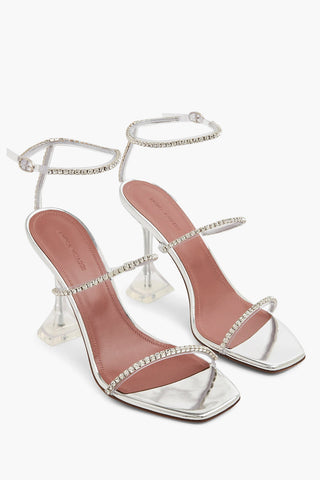 Rhinestoned GILDA GLASS Sandals with Spool Heel 9.5cm
