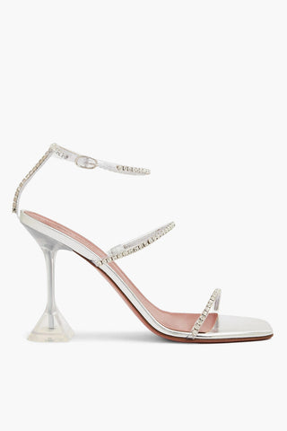 Rhinestoned GILDA GLASS Sandals with Spool Heel 9.5cm