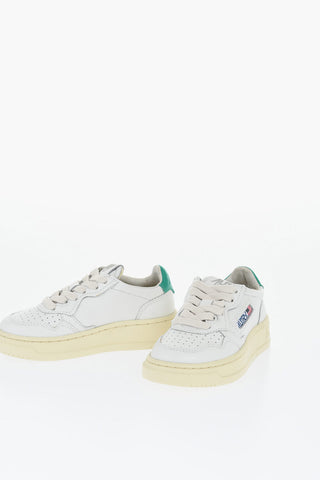 Sneakers Basse in Pelle A Tinta Unita